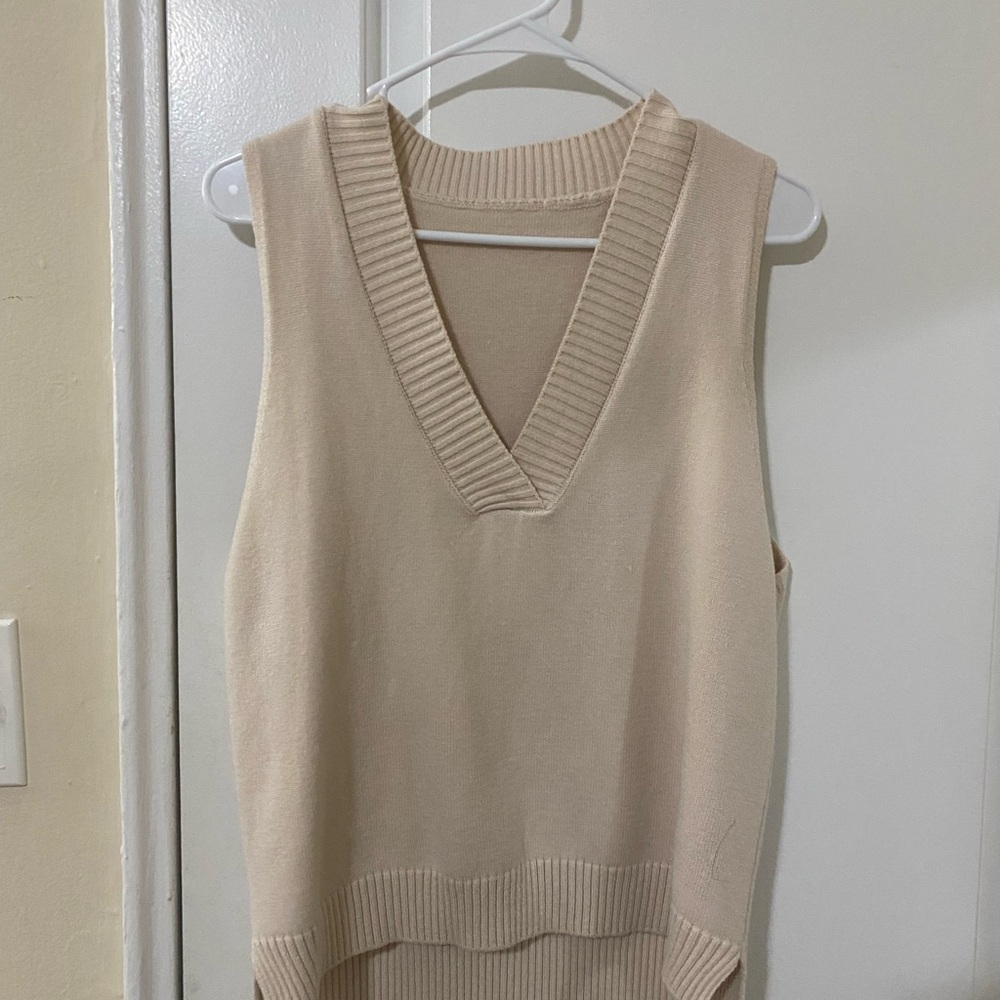 Sleeveless Cream Sweater Vest
